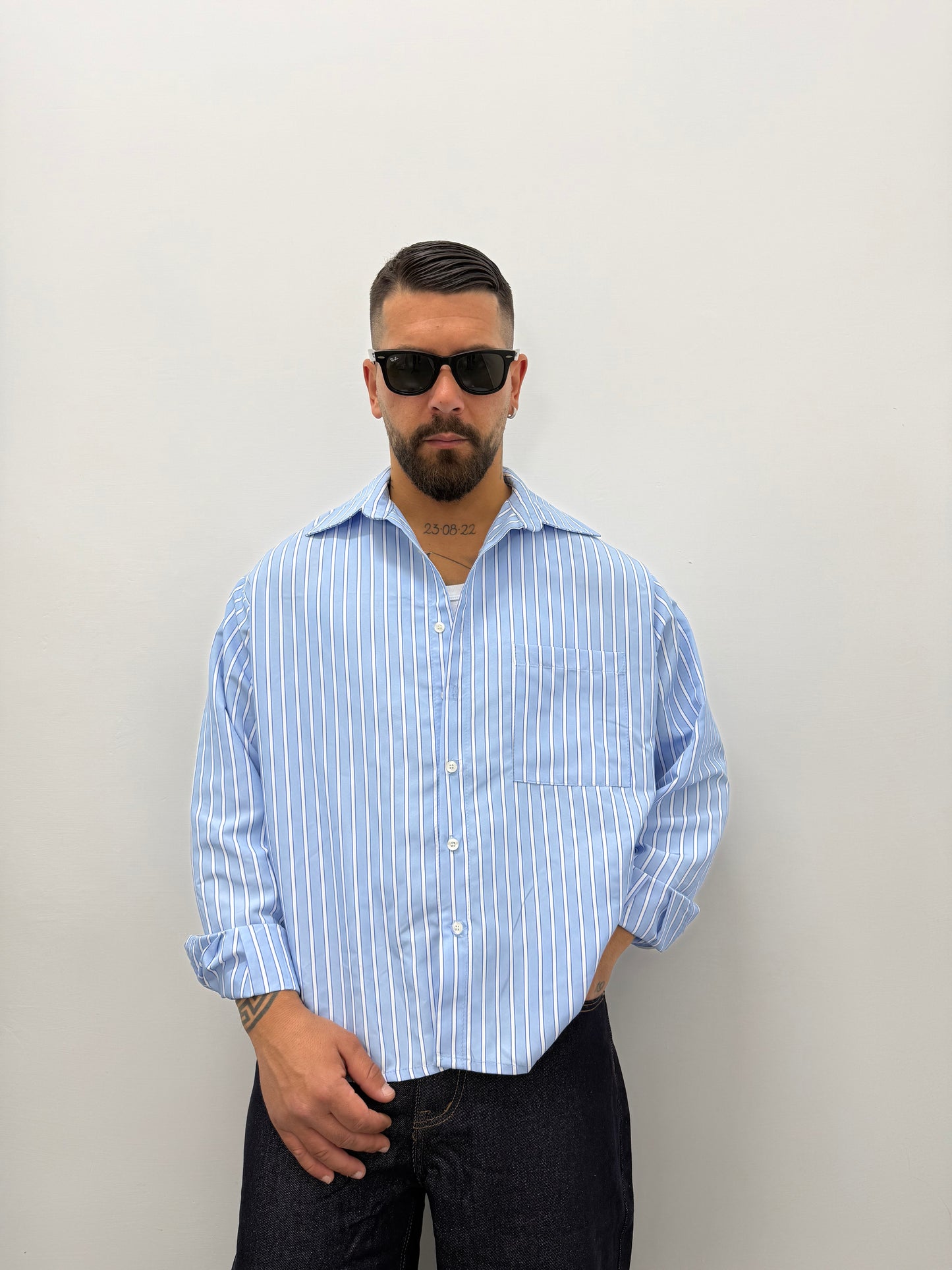 Camica Crop "SIDNEY" Rigata