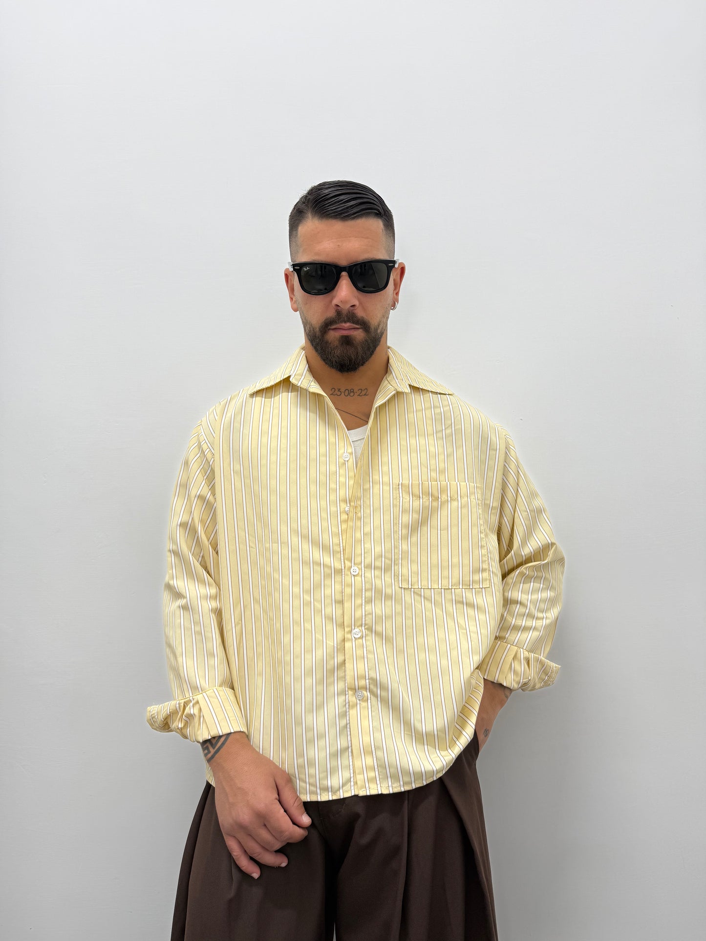 Camica Crop "SIDNEY" Rigata