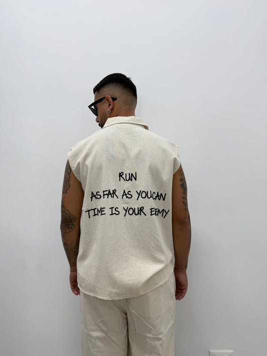Camicia Smanicata "RUN" Archiive