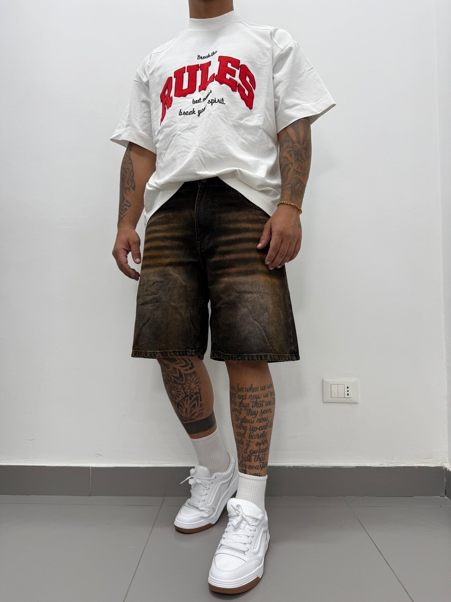 Bermuda "ORANGE DARK" Denim