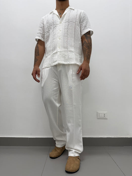 Pantalone "SMOKE" Fondo Ampio In Lino