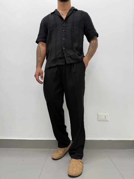 Pantalone "SMOKE" Fondo Ampio In Lino