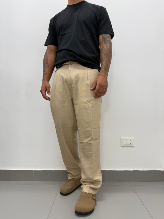 Pantalone "SMOKE" Fondo Ampio In Lino