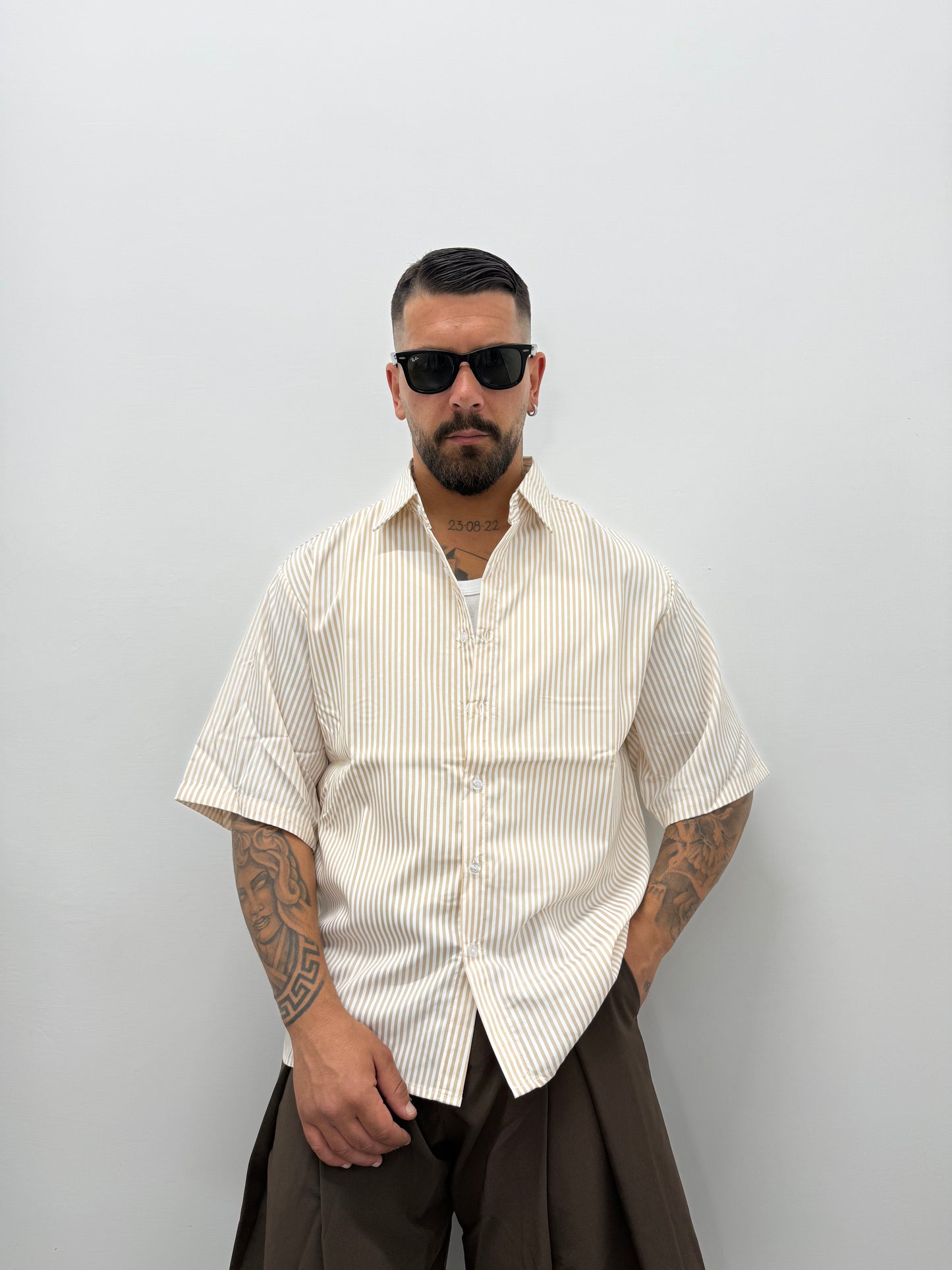 Camicia "CROP" rigata